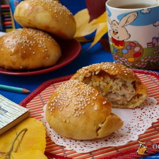 Рецепт плова с курицей в булочке
