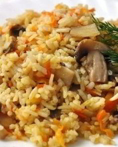 Плов со свининой и грибами