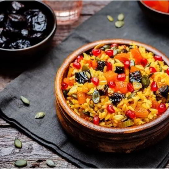 Рецепт постного плова с сухофруктами