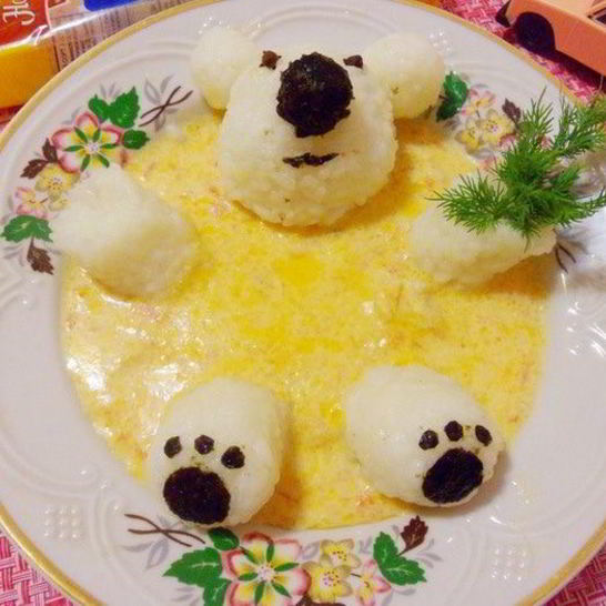 Рецепт фрикасе из курицы с рисовым медвежонком