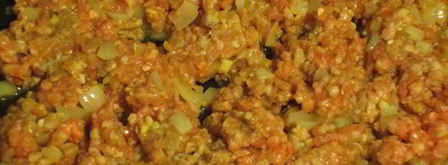 картофель, фаршированный мясным рагу с фасолью. Шаг 4