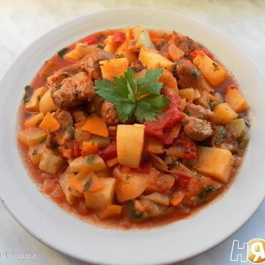 Рецепт мясного рагу с овощами