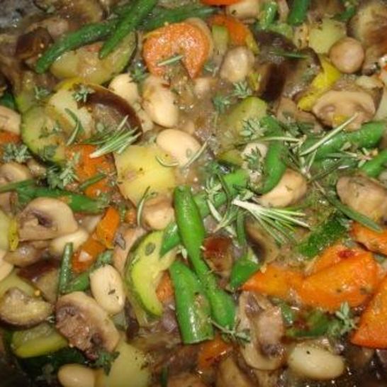 Рецепт овощного рагу с шампиньонами