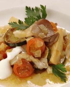 Овощное рагу с вешенками