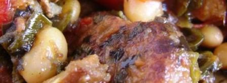 рагу из белой фасоли со свининой и грибами в мультиварке. Шаг 5