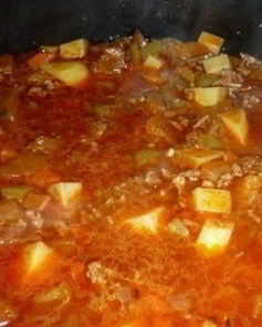 Рагу из фарша с кабачками