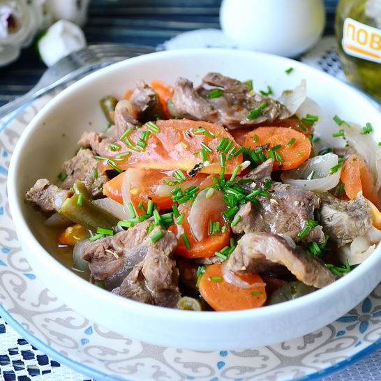 Рецепт рагу из говядины в пароварке