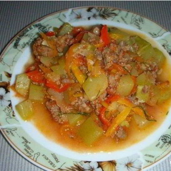 Рецепт рагу из кабачков с фаршем