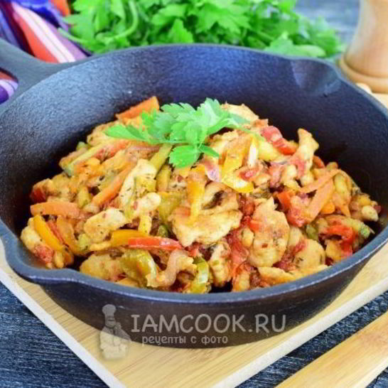 Рецепт рагу из кабачков с курицей