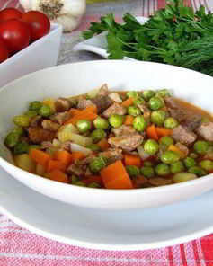 Рагу из зеленого горошка с мясом