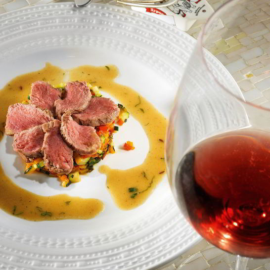 Рецепт тьяна из баранины с овощным рагу и мятным соусом