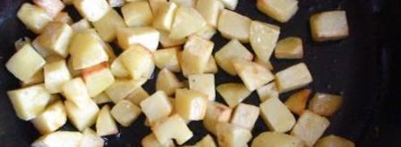 запеченная тыква, фаршированная овощным рагу с грибами и сыром. Шаг 3