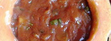 запеченная тыква, фаршированная овощным рагу с грибами и сыром. Шаг 6