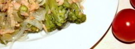 рисовая лапша с лососем и брокколи. Шаг 6