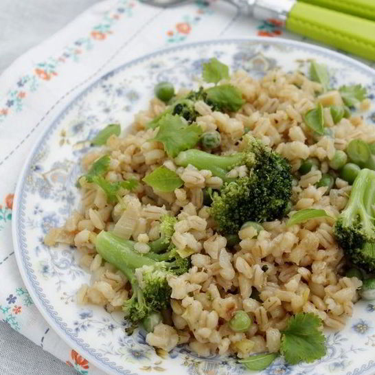 Рецепт перлового ризотто с зелеными овощами