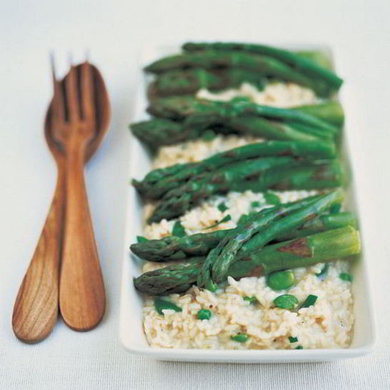 Рецепт ризотто с бобами и спаржей