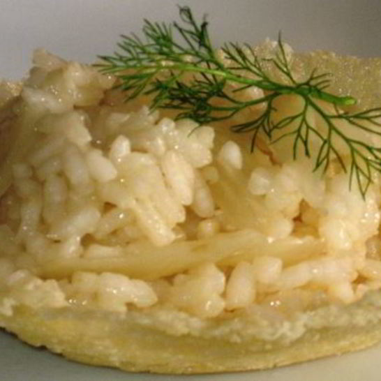 Рецепт ризотто с фенхелем в сырных корзиночках