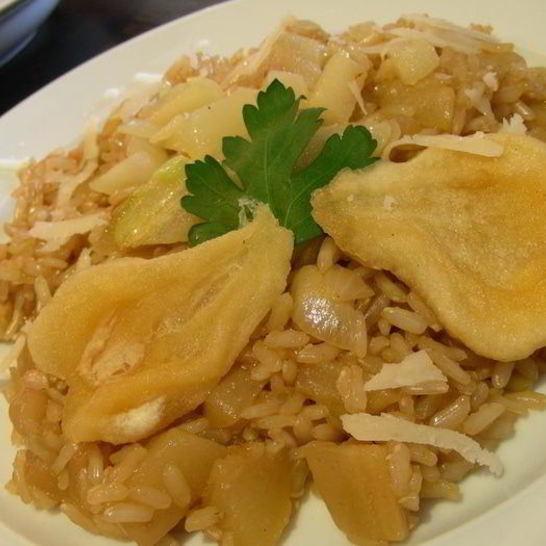 Рецепт ризотто с грушей и шампанским