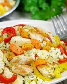 Ризотто с курицей и овощами