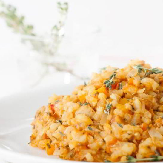 Рецепт ризотто с помидорами и свежим тунцом