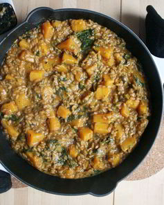 Ризотто с тыквой и шпинатом