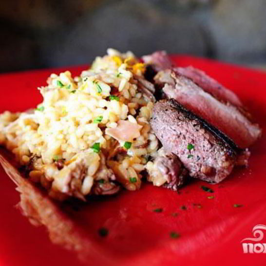 Рецепт ризотто с уткой и ветчиной