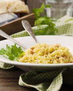 Ризотто с ветчиной и цукини