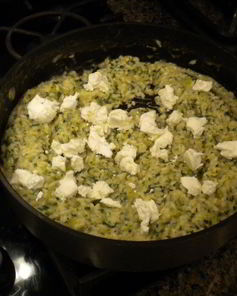 Ризотто со шпинатом и козьим сыром