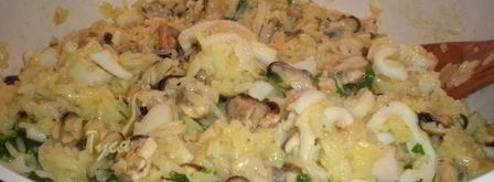 желтое ризотто с морепродуктами. Шаг 15