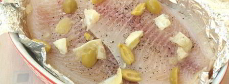 филе тилапии запеченное с лимоном и оливками. Шаг 2