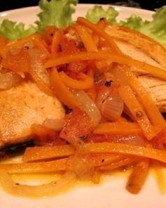 Горбуша в маринаде с морковью