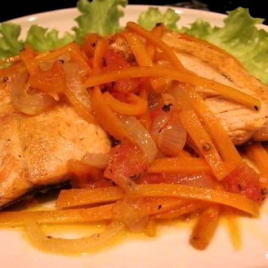 Рецепт горбуши в маринаде с морковью