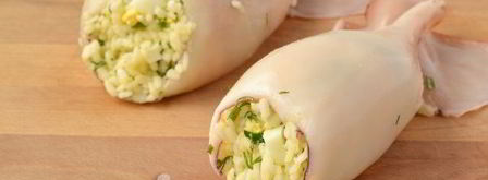 кальмары фаршированные рисом и яйцом. Шаг 9