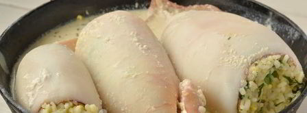 кальмары фаршированные рисом и яйцом. Шаг 13