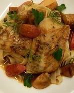 Камбала с шампиньонами