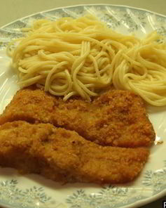 Морской язык с крекерами в духовке