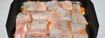 пикша, запеченная на овощах под сыром. Шаг 3