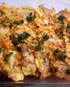 Рыба запеченная с овощами