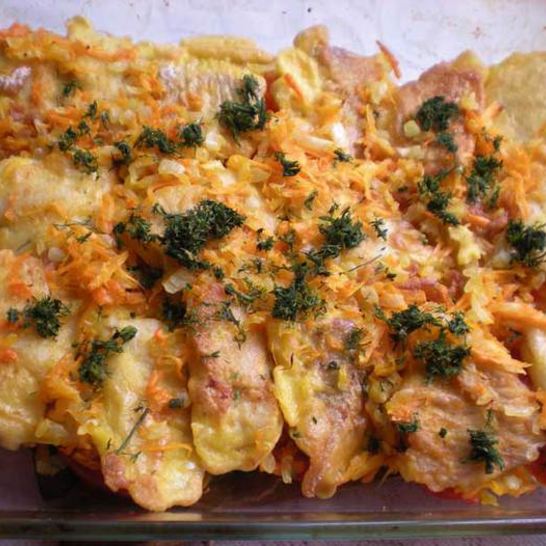 Рецепт рыбы запеченной с овощами