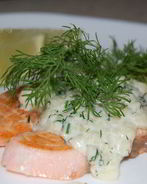 Семга под соусом Камамбер