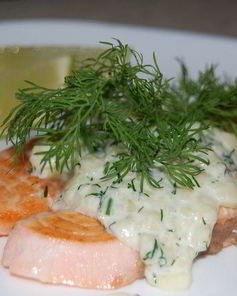 Семга под соусом Камамбер