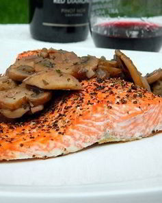 Семга с грибами