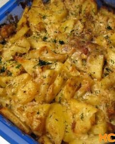 Скумбрия, запеченная с картошкой в духовке