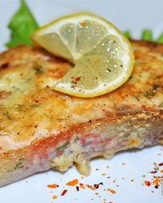 Жареная кета в сырном кляре