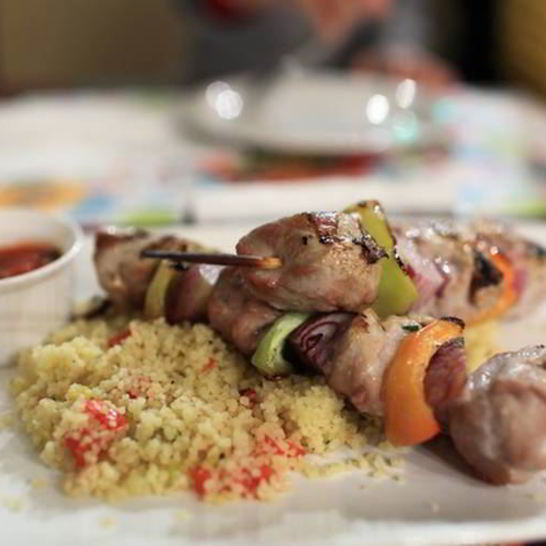 Рецепт шашлычков из барашка с кускусом и овощами