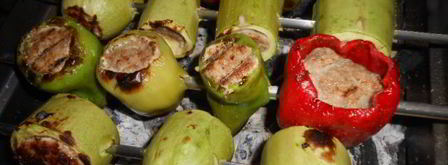 шашлык из фаршированных овощей. Шаг 3