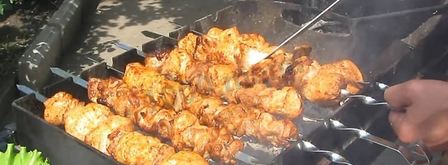 шашлык из индейки с салом. Шаг 12