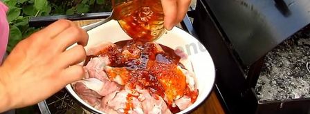 шашлык из индейки с салом. Шаг 6