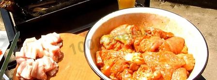 шашлык из индейки с салом. Шаг 8