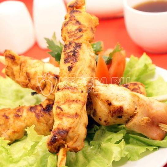 Рецепт шашлыка из курицы на сковороде гриль